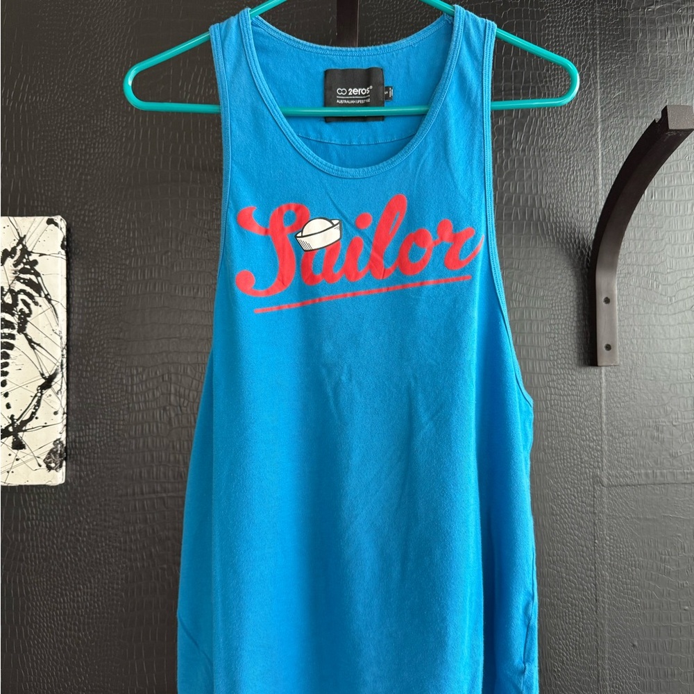 Men’s Vintage 2eros Blue Sailor Tank Top